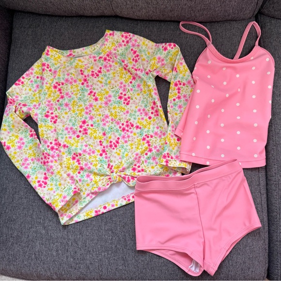 Carter's Pink and Floral Kids Swim Set - Picture 1 of 2